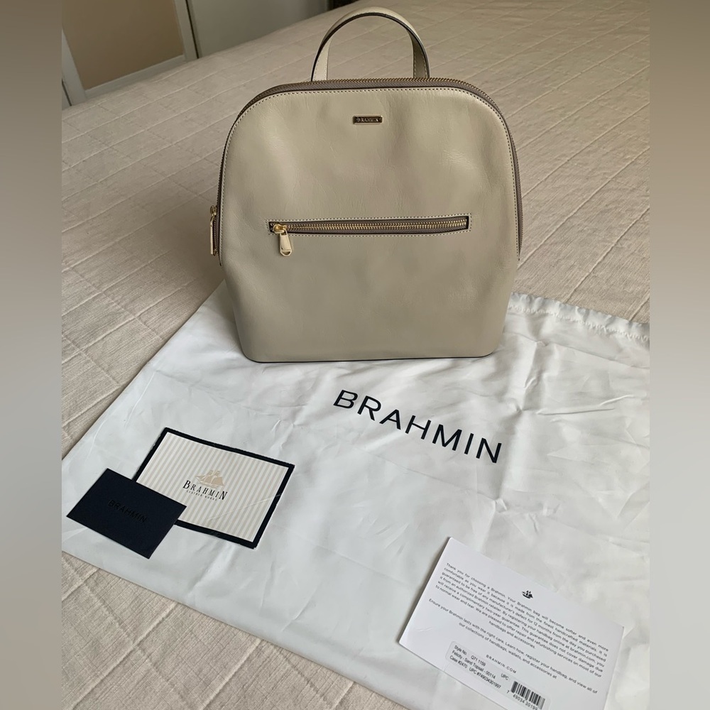 Brahmin‎ Felicity Topsail Sand Leather Backpack Purse